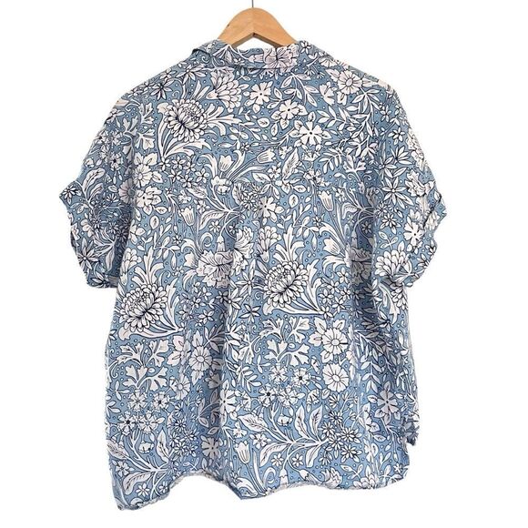 Rachel Ashwell Floral Linen Button Down Shirt - Picture 2 of 8